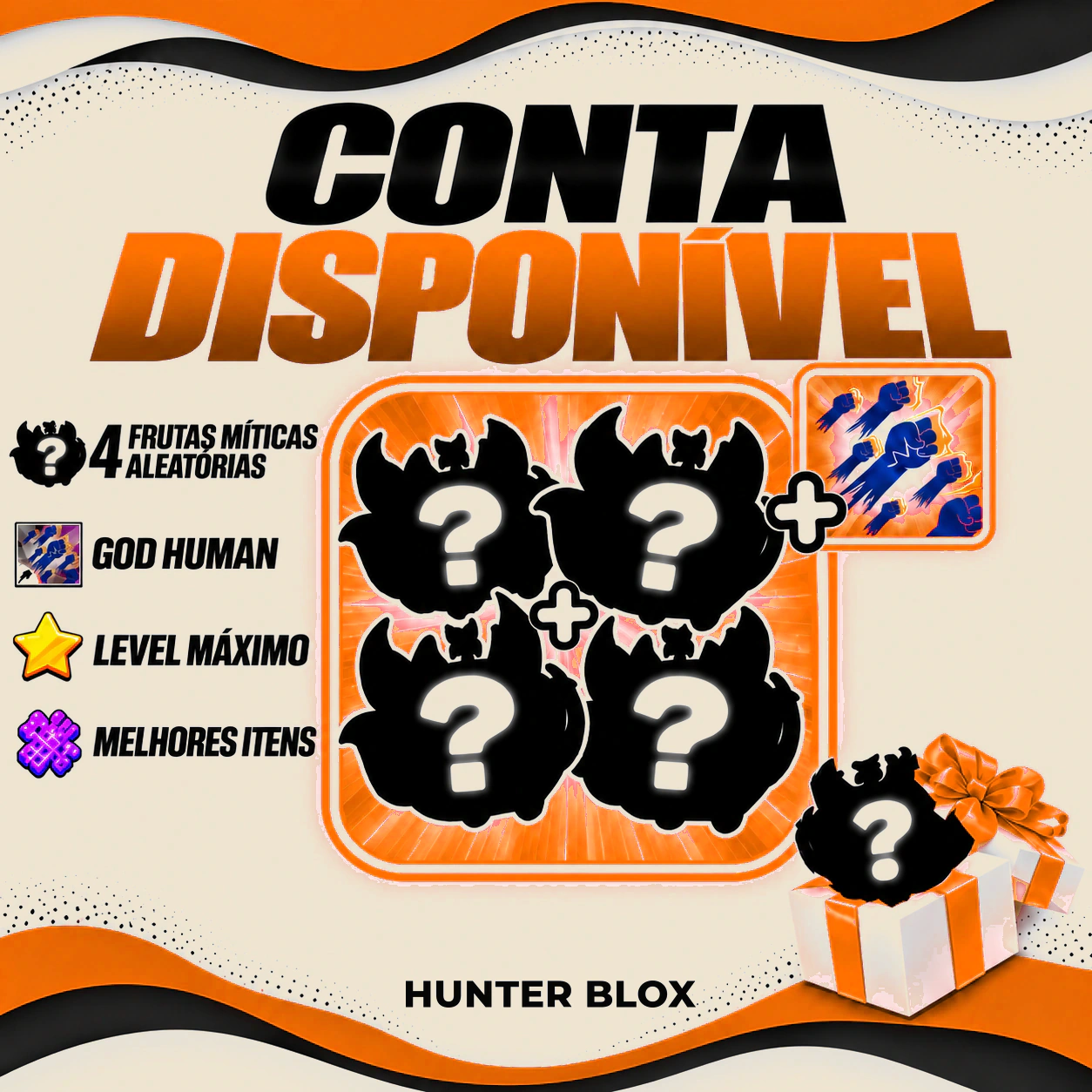 4 a 5 Frutas Míticas Aleatórias + Godhuman + Level Máx