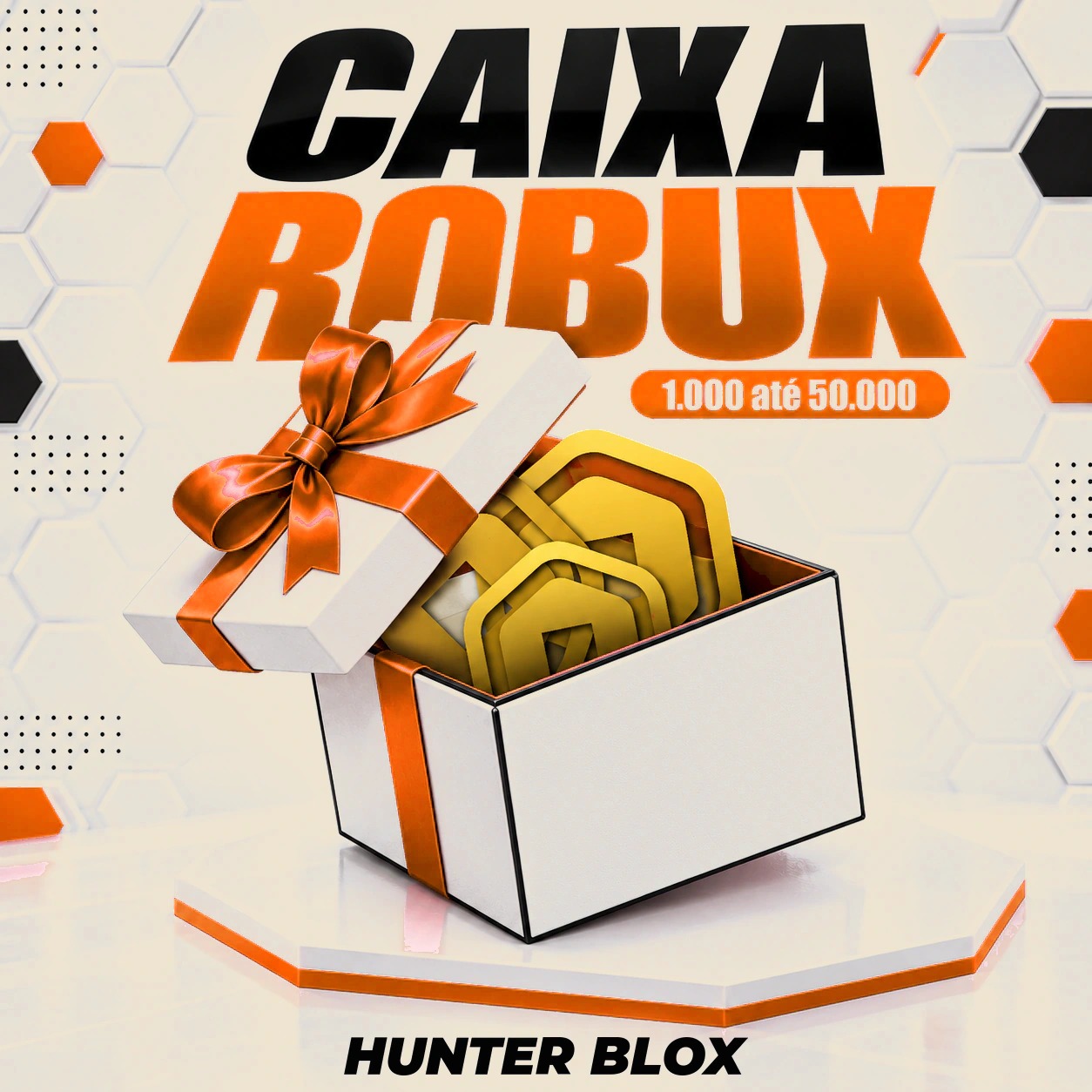 Caixa Robux (Sorte) — de 1.000 até 50.000 Robux