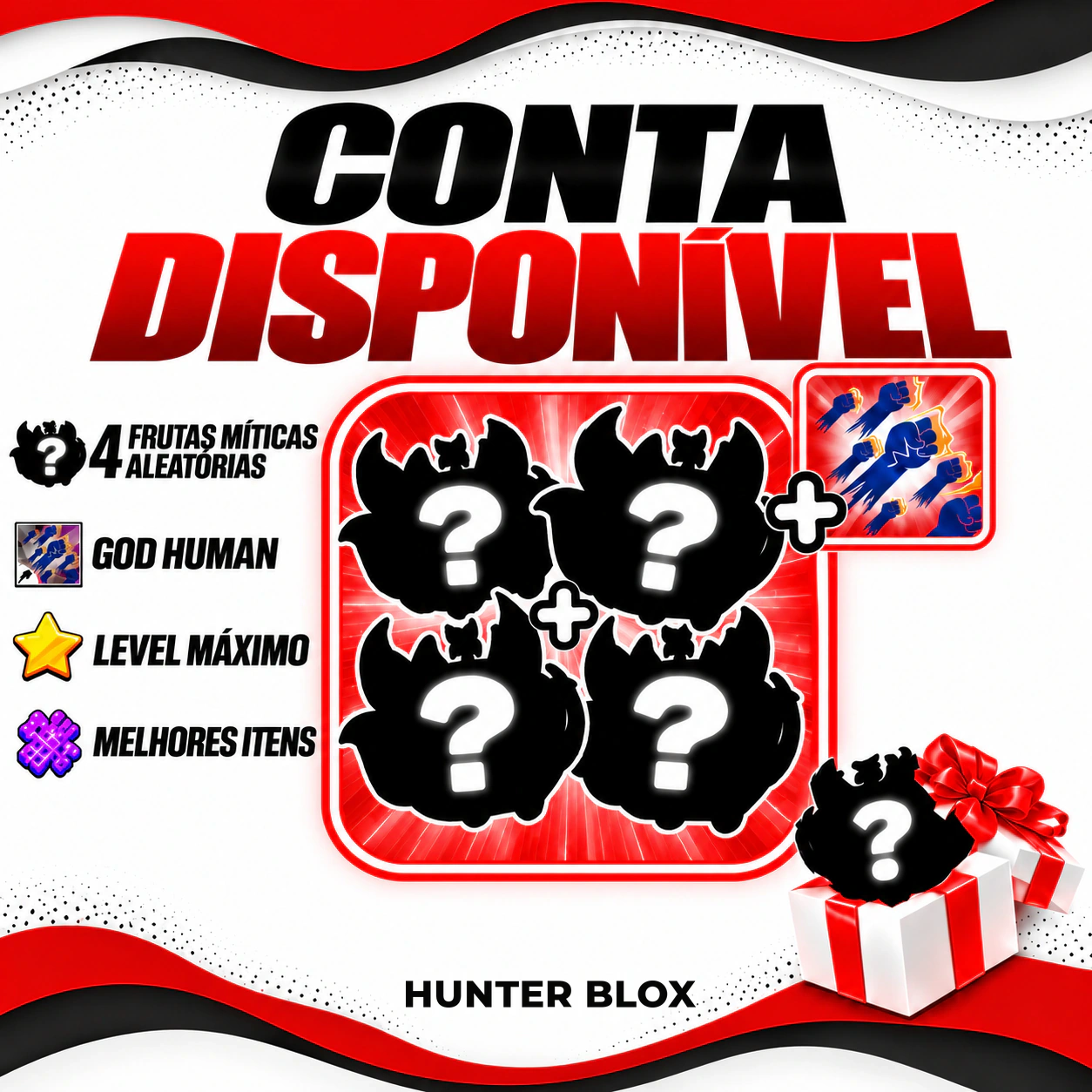 4 a 5 Frutas Míticas Aleatórias + Godhuman + Level Máx